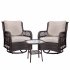  US Direct  Idealhouse 3 iron  plastic cover 3 weave rattan swivel chair 