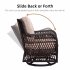  US Direct  Idealhouse 3 iron  plastic cover 3 weave rattan swivel chair 
