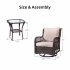  US Direct  Idealhouse 3 iron  plastic cover 3 weave rattan swivel chair 