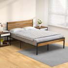  US Direct  Idealhouse Queen Size Bed Frame with Wood Headboard