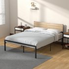 US IDEALHOUSE Queen Size Bed Frame with Wood Headboard