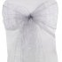  US Direct  Imixcity Beautiful Organza Chair Ribbon Bows Sash for Wedding or Banquet Silver 10PCS