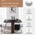  US Direct  Industrial Computer  Desk Pc Laptop Study Table For Two People Home Office Desk brown