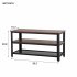  US Direct  Industrial TV Table with Storage Shelf for Living Room  Wood Look Accent Furniture with Metal Frame  Easy Assembly  Rustic Brown 