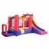  US Direct  Inflatable Castle With Slide 420d Oxford Cloth Coating Scraping Surface Foldable Backyards Kids Toys  including Blower  reddish purple