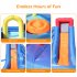  US Direct  Inflatable Castle Water Slide Bouncer Without Fan With Nozzle Arch 4 3 x 4 x 2 05 m Oxford Cloth Toy For Kids Navy Blue