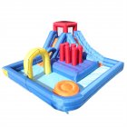 [US Direct] Inflatable Castle Water Slide Bouncer Without Fan With Nozzle Arch 4.3 x 4 x 2.05 m Oxford Cloth Toy For Kids Navy Blue