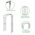  US Direct  Iron Arch Rust resistant Plant Climbing Frame With Bridge Roof For Support Climbing Flowers Vegetable 99x44 5x229cm black