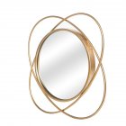 US Iron Glass 55.88*4*55.88cm Lace Round Mirrorlife-size Decorative Wall  Mirror Golden