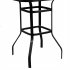  US Direct  Iron Patio High Bar Table 5mm Tempered Glass Exquisite Workmanship Easy To Assemble Table For Bars Restaurants black