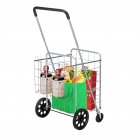 US Iron Shopping Cart with Swivel Front Wheels Foldable