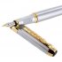  US Direct  JinHao 250 Stainless Steel Gold Trim Fountain Pen   Medium