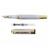  US Direct  JinHao 250 Stainless Steel Gold Trim Fountain Pen   Medium