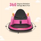 [US Direct] Kids Bumper Car Remotely Controllable Rechargeable Colorful Flashing Light Bumper Car With Adjustable Seat Belt Pink