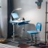  US Direct  Kids  Desk  Chair  Set Height Adjustable Student Study Desk For Home Schooling Over 3 Years Old Blue