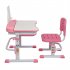  US Direct  Kids Study Desk Chair Set 70cm Liftable Tiltable Table Set With Reading Frame Without Lamp pink