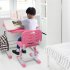  US Direct  Kids Study Desk Chair Set 70cm Liftable Tiltable Table Set With Reading Frame Without Lamp pink