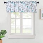[US Direct] Kitchen Valances for Windows Polyester Valance Curtains Rod Pocket Rustic Floral Printed Window Treatments Green/Grey_54