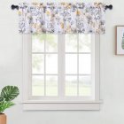 US Kitchen Valances for Windows Polyester Valance Curtains Rod Pocket Rustic Floral Printed Window Treatments  Yellow/Grey_54