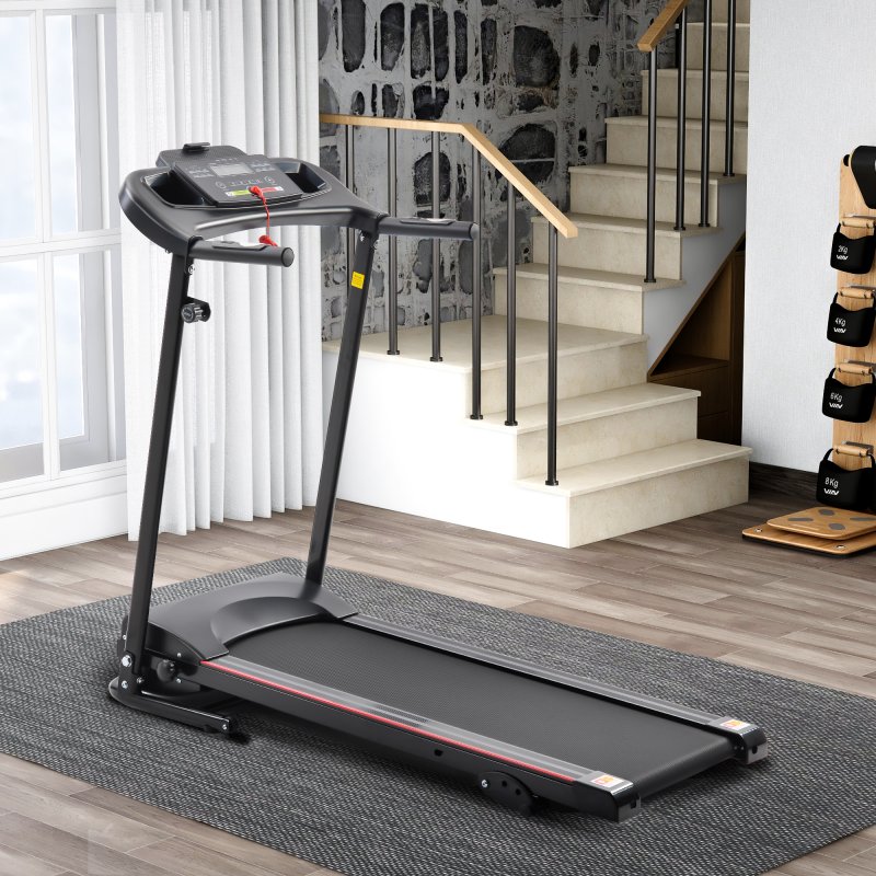 US Krd-Jk1609A Folding Electric Treadmill Running Machine For Home Black With 3 Manual Inclines