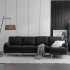  US Direct  L shaped Sofa With Iron Feet 4 Seats Multipurpose Space saving Indoor Modular Sofa 290 X 137 X 85cm black