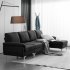  US Direct  L shaped Sofa With Iron Feet 4 Seats Multipurpose Space saving Indoor Modular Sofa 290 X 137 X 85cm black