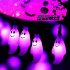  US Direct  LED Solar String Light Purple Spider Light for Halloween Party Garden Home Yard Decorations 6 5 meters 30 lights