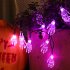  US Direct  LED Solar String Light Purple Spider Light for Halloween Party Garden Home Yard Decorations 6 5 meters 30 lights