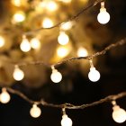[US Direct] LED String Lights, Warm White Ball Fairy Lights, Waterproof Decorative Starry Lights for Bedroom Patio Parties, Battery Powered 5 meters 50 lamp bulb [battery]