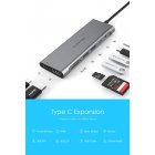 [US Direct] LENTION 3.3FT Long Cable USB C Hub with 4K HDMI 2 USB 3.0 Card Reader Aux Type C Data/Charging Adapter Compatible 2020-2016 MacBook Pro New Mac A 10*9*3