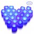  US Direct  LITAKE 24PCS Candle Shape Lights Flameless LED Tea Lights Set Battery Powered Candle Lights Party Wedding Decoration Blue LED Tealights Candles  24P