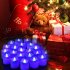  US Direct  LITAKE 24PCS Candle Shape Lights Flameless LED Tea Lights Set Battery Powered Candle Lights Party Wedding Decoration Blue LED Tealights Candles  24P