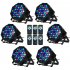  US Direct  LITAKE 6Pcs 36 LED Party Lights Colorful 7 Modes Stage Lights
