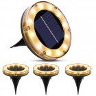US LITAKE Solar Disk Lights 12LED IP65 Waterproof Solar Ground Lights