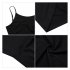  US Direct  Lady Sleeveless Adjustable Flare Skirt Suspender Dress Black L