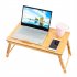  US Direct  Laptop  Desk Bamboo 53cm Double Flower Adjustable Heat Dissipation Computer Desk Wood color
