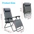  US Direct  Latex Rope Chair Patio Recliners Padded Folding  Chair Wide Chaise Lounge With Cup Holder gray