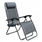  US Direct  Latex Rope Chair Patio Recliners Padded Folding  Chair Wide Chaise Lounge With Cup Holder gray