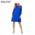  US Direct  Leadingstar Women s Fashion Basic Long Sleeve Pockets Casual Swing Plain Work Wear Dress