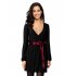  US Direct  Leadingstar Women Solid Long Sleeve Elastic Waist Wrap V Neck Fit Flare Dress