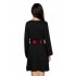  US Direct  Leadingstar Women Solid Long Sleeve Elastic Waist Wrap V Neck Fit Flare Dress