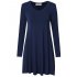  US Direct  Leadingstar Women s Long Sleeve V neck Swing Pocket Casual T shirt Dress Black M