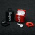  US Direct  Letter Suitcase Inspired Silicon for Airpods Case Cover with Ring Holder red