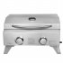  US Direct  Lightweight Gas Oven 20000 Total Btu Double Row Double Head Stainless Steel Oven With Foldable Legs silver
