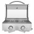  US Direct  Lightweight Gas Oven 20000 Total Btu Double Row Double Head Stainless Steel Oven With Foldable Legs silver