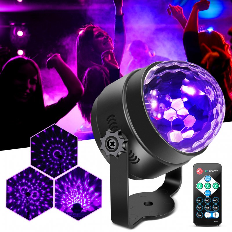 US Litake 1PC UV Black Light 6W LED Disco Ball Party Lights