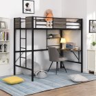 [US Direct] Loft Bed With Storage Shelves, Pine Wooden Loft Bed , Twin（Expected Arrival Time 6.5）