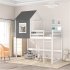  US Direct  Loft Bed With Top Household Furniture For Living Room Dormitory Grey and white