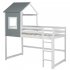  US Direct  Loft Bed With Top Household Furniture For Living Room Dormitory Grey and white