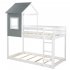  US Direct  Low Bunk  Bed With Top Household Furniture For Living Room Dormitory gray